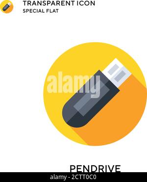 Pendrive vector icon. Flat style illustration. EPS 10 vector. Stock Vector