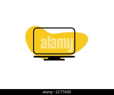 Digital Personal Computer Icon on white background in vector illustration Stock Vector
