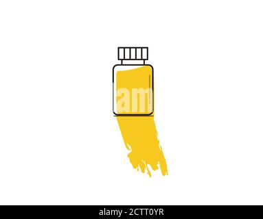 Ink Bottles Flat Icon on white background in vector illustration Stock Vector
