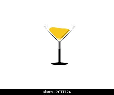 Drinking Glass Flat Icon on white background in vector illustration Stock Vector