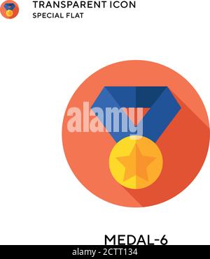 Medal-6 vector icon. Flat style illustration. EPS 10 vector. Stock Vector