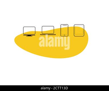 Digital Tool Flat Icon on white background in vector illustration Stock Vector