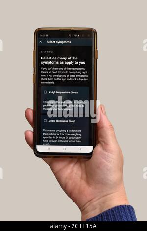 London, UK. 24th Sep, 2020. In this photo illustration the NHS Test and Trace app which has been launched in England and Wales is displayed on a smartphone.People have been urged to download the long-delayedÂ Covid-19Â contact tracing software. Credit: Dave Rushen/SOPA Images/ZUMA Wire/Alamy Live News
