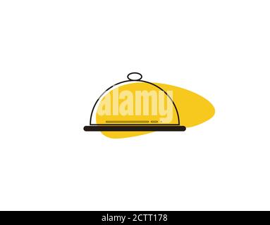 movable food cover Icon on white background in vector illustration Stock Vector