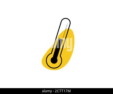 thermometer flat Icon on white background in vector illustration Stock Vector