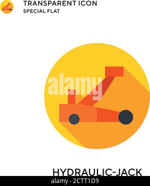 Hydraulic-jack vector icon. Flat style illustration. EPS 10 vector. Stock Vector