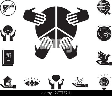 bundle of twenty human rights silhouette style set icons vector illustration design Stock Vector