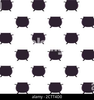 halloween witch cauldrons pots pattern background vector illustration design Stock Vector
