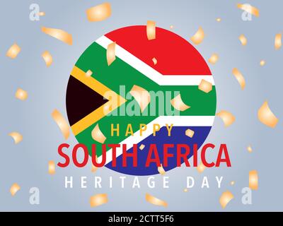 happy South African heritage day with flag of South Africa of background vector illustration design Stock Vector