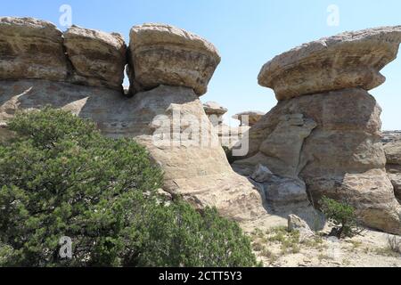 Rock hats in New Mexico Stock Photo