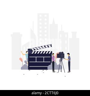 News making flat illustration.Vector design template.Suitable for landing page, ui, website, mobile app, editorial, poster, flyer, article, and banner Stock Vector