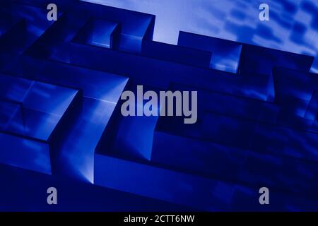 Abstract background with blue maze Stock Photo