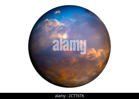 Globe showing sky with clouds Stock Photo