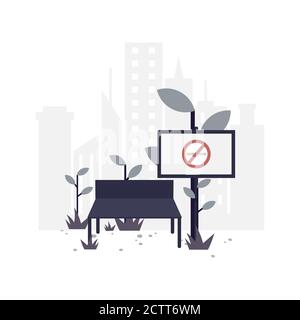 No smoking flat illustration.Vector design.Suitable for landing page, ui, website, mobile app, editorial, poster, flyer, article, and banner. Stock Vector