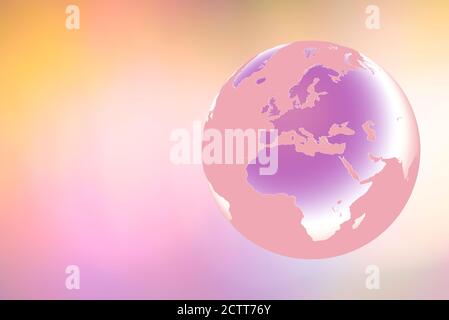 Globe showing Europe and Africa on pastel background Stock Photo