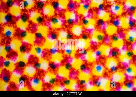 Microscopic view of CMYK printer dots Stock Photo