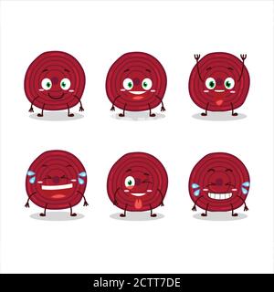 Cartoon character of slice of beet root with smile expression Stock Vector
