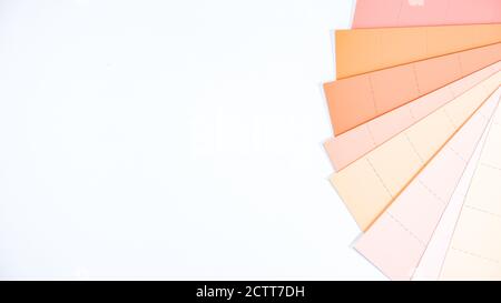 Neutral colors paint fan deck palette on white background Stock Photo
