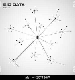 Big data. Visualization of algorithms with connections and points. Design for business, science, technology. Connection Structure. Vector Stock Vector