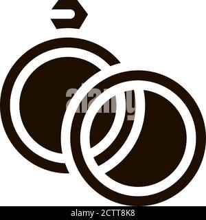 Rings Detail For Wedding Ceremony glyph icon Stock Vector