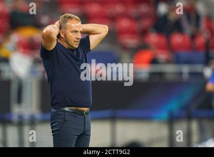 Budapest, Hungary, 24th September 2020.   Trainer Hansi FLICK (FCB), team manager, headcoach, coach,   in the Final UEFA Supercup match FC BAYERN MUENCHEN - FC SEVILLA  2-1 in Season 2019/2020, FCB, Munich, © Peter Schatz / Alamy Live News    - UEFA REGULATIONS PROHIBIT ANY USE OF PHOTOGRAPHS as IMAGE SEQUENCES and/or QUASI-VIDEO -  National and international News-Agencies OUT Editorial Use ONLY Stock Photo