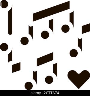 Music Notes Wedding Dance glyph icon Stock Vector