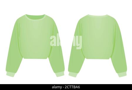 Long sleeve green blouse. vector illustration Stock Vector