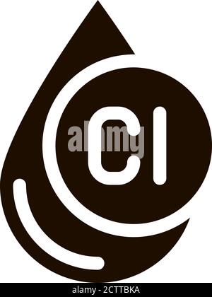 Clorum Liquid Drop Water Treatment glyph icon Stock Vector