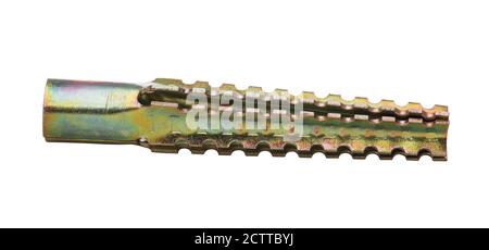 Metal dowel for foam concrete isolated on white background Stock Photo