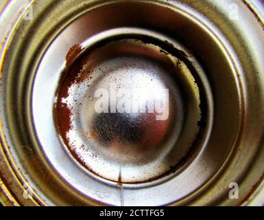 An opened Empty Tin of Coffee Stock Photo