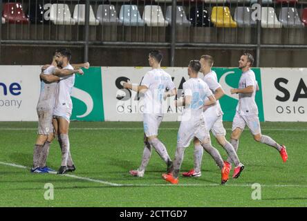 Players of HNK Rijeka celebrate after scoring a goal during the