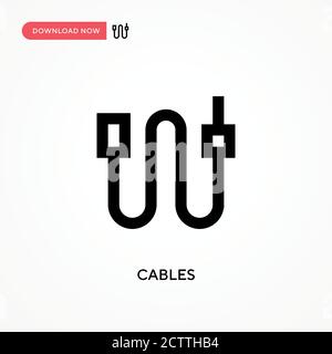 Cables vector icon. . Modern, simple flat vector illustration for web site or mobile app Stock Vector