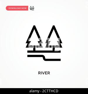 River vector icon. . Modern, simple flat vector illustration for web site or mobile app Stock Vector