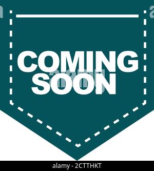 coming soon promotion banner sticker vector illustration flat icon Stock Vector