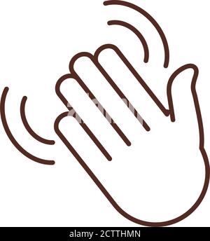 sign language gesture clapping hand vector illustration line icon Stock Vector