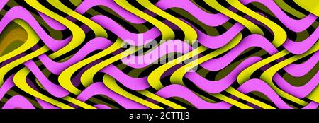 Bright multicolor curved lines background. Wavy pattern. Stock Photo