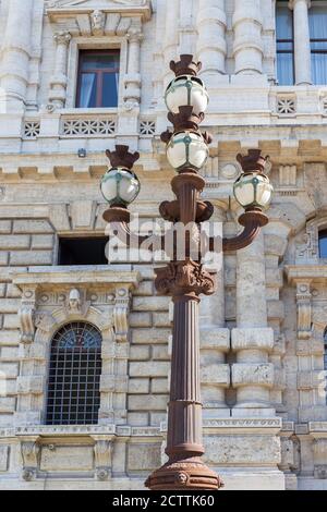 ROME, ITALY - 2014 AUGUST 18. Old antique street lamp. Stock Photo