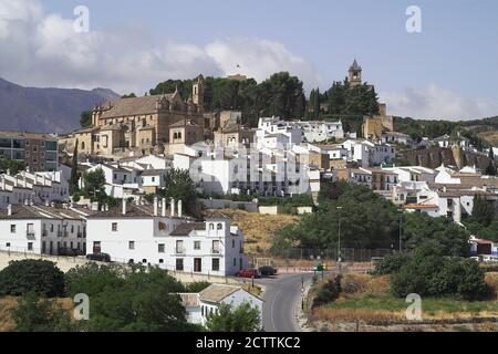 Antequera, España, Hiszpania, Spain, Spanien, View of the old town with the towering church of Santa María la Mayor. Blick auf die Altstadt. Stock Photo