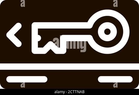 Electronic Card Key Vector Sign Icon Stock Vector