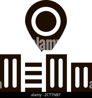 Gps Locaton Mark And Building Vector Sign Icon Stock Vector