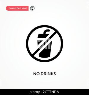 No drinks vector icon. . Modern, simple flat vector illustration for web site or mobile app Stock Vector