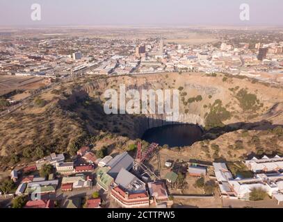 Aerial of the big hole of Kimberley, South Africa Stock Photo