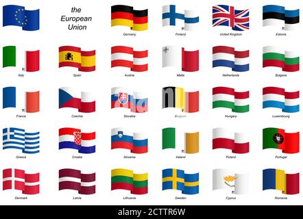 collection of country flags of the European Union vector file Stock Vector