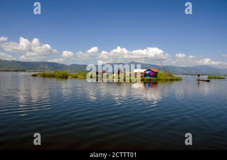 floating village of loktak lake Stock Photo - Alamy