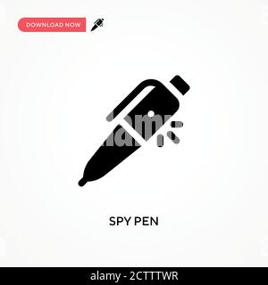 Spy pen vector icon. . Modern, simple flat vector illustration for web site or mobile app Stock Vector