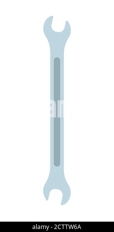 Wrench icon flat element. Grey colored vector illustration of wrench icon flat isolated on clean background for web mobile app logo design Stock Vector