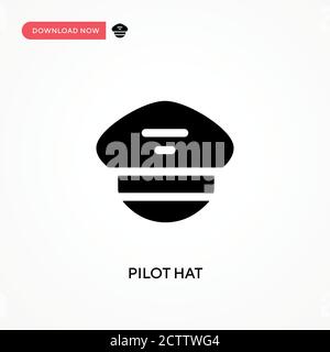 Pilot hat vector icon. . Modern, simple flat vector illustration for web site or mobile app Stock Vector
