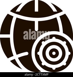 Microscopic Bacterium And Planet Vector Sign Icon Stock Vector