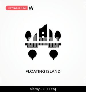 Floating island vector icon. . Modern, simple flat vector illustration for web site or mobile app Stock Vector