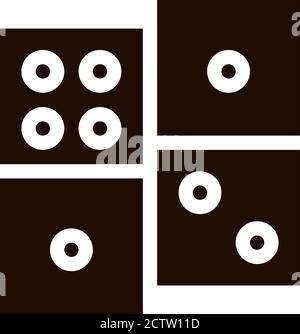 Interactive Kids Game Dominoes Vector Sign Icon Stock Vector